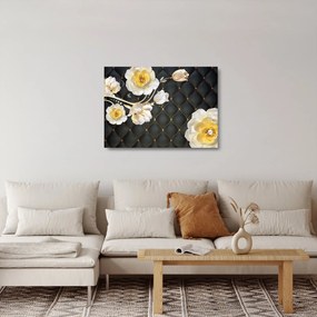 Obraz na szkle białych kwiatów róży (70x50 cm)