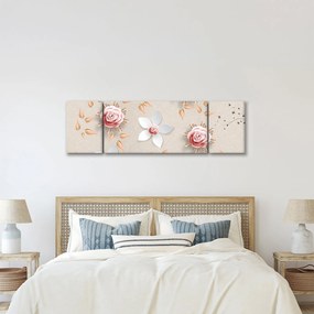 Obraz - Kwiaty róży (170x50 cm)
