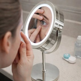 Lusterko Do Makijażu PREMIUM Kosmetyczne POWIĘKSZAJĄCE 10X Podświetlane LED