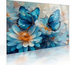 Obraz na szkle - Niebieskie motyle (70x50 cm)