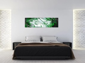 Zielony abstrakcyjny obraz (170x50 cm)
