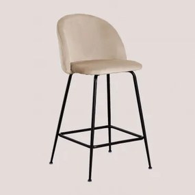 Zestaw 2 Wysokich Stołków Z Aksamitu Kana Design Negro & Pszenica Brązowa & ↑65 Cm - Sklum