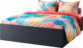 Czarne łóżko z pojemnikiem na pościel 160x200 L7-F69