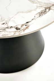 Zestaw 2 ław spiek biały marmur/ czarny 70/43 50/48 MAGNETA