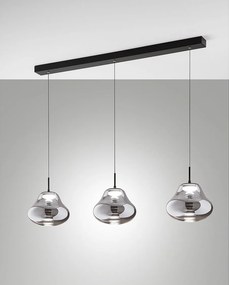 Lampa wisząca Deva 42W LED CCT z możliwością ściemniania, metalowa rama i przyciemniane szkło borokrzemianowe, IP20 - kolekcja Deva