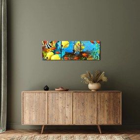 Obraz - Kolorowa rafa koralowa (z zegarem) (90x30 cm)