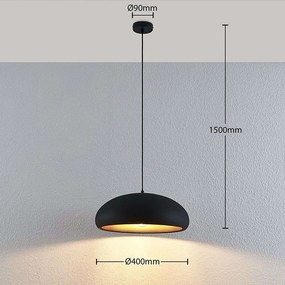 Nowoczesna lampa wisząca czarna ze złotem - Gerwina
