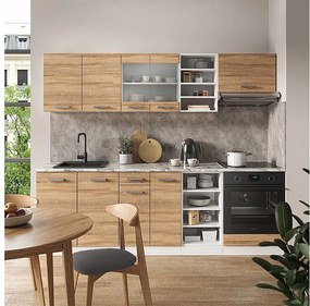 Zabudowa kuchenna sonoma/biały 240x46x81.6 r-line