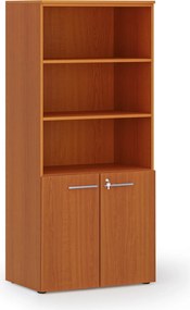Szafa biurowa z drzwiami niskimi PRIMO WOOD, 800 x 500 x 1781 mm, czereśnia