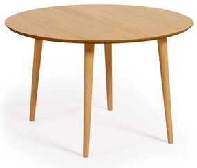 Rozkładany stół w dekorze dębu ø 120 cm Oqui – Kave Home