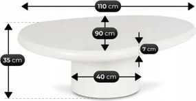 Stolik Kawowy EMILE 110 cm Biały Nowoczesny
