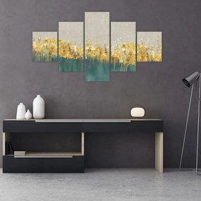 Obraz - Tekstura ze złotą dekoracją (125x70 cm)