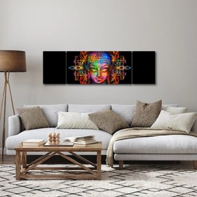 Obraz - Popiersie Buddy w neonowych kolorach (170x50 cm)