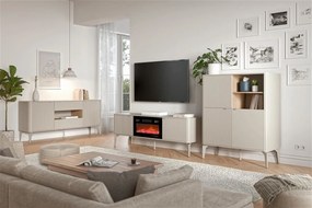 Stolik pod telewizor z kominkiem Beluci RTV-1 Halmar, kaszmir