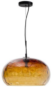 Szklana lampa wisząca w bursztynowym kolorze ze szklanym kloszem ø 40 cm Balma – Kave Home