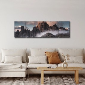 Obraz - Włoskie Dolomity ukryte we mgle (170x50 cm)