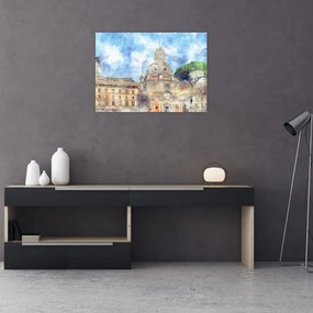 Obraz na szkle - Kościół Santa Maria di Loreto, Rzym, Włochy (70x50 cm)