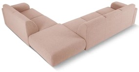 Różowy narożnik z materiału bouclé (prawostronny) Molino – Micadoni Home