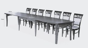 Stół rozkładany GRANDE Brązowy do Salonu Jadalni 200-450 x 100 x 76 cm, Prostokątny