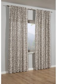 Szaro-beżowa zasłona z mieszanki lnu 140x245 cm List – Sehlbach