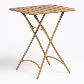 Składany Kwadratowy Stół Ogrodowy 60x60 Cm Ze Stali Janti Musztarda - Sklum