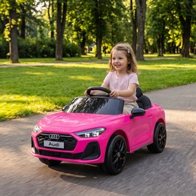 AIYAPLAY Elektryczny samochód dla dzieci Audi A5L 12V z pilotem 2,4 G 2 silniki akumulator litowy miękki start zawieszenie 4-kołowe | Aosom PL