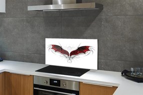Szkło do Kuchni na Ścianę Rozpięte Skrzydła Smoka