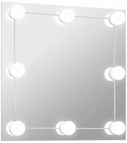 Srebrne lustro wiszące LED 50x50 cm R7-D01