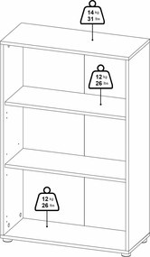 Niski regał biurowy otwarty Sign jackson hickory