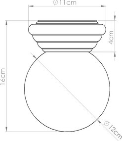 Pomarańczowy szklany plafon z okragłym kloszem R4-T47
