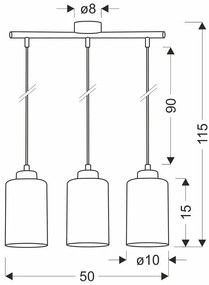 Nowoczesna lampa wisząca ze złotymi kloszami - D276-Evel