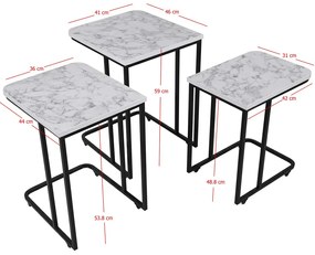 Metalowy stół składany Zigon, 3 szt.