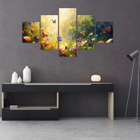 Obraz - Wiosenna łąka kwiatowa, malarstwo (125x70 cm)