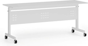 Mobilny stół PRIMO MOBI, 180x60 cm, biała podstawa, biały