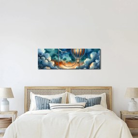Obraz - Lot pod nocnym niebem (z zegarem) (90x30 cm)
