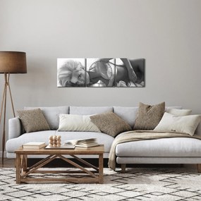 Obraz - Buduar czarno - biały (z zegarem) (90x30 cm)