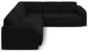 Czarny narożnik z materiału bouclé (strona zmienna/w kształcie litery L) Molino – Micadoni Home