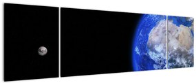 Obraz Księżyca i Ziemi (170x50 cm)