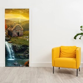 Fototapeta na drzwi - Domek w bajkowym krajobrazie (95x205cm)