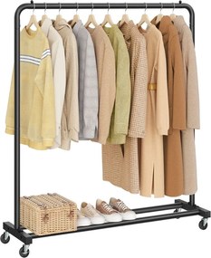 Stojak na ubrania COCO na kółkach, max. 50 kg, 38x110x141,5 cm, czarny SongmicsHome