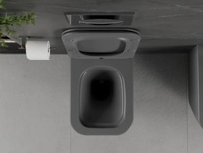 Mexen Madox miska wc Rimless z deską wolnoopadającą slim, duroplast, szara ciemna mat - 30154061