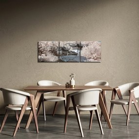 Obraz - Kwitnące drzewa w Azji (z zegarem) (90x30 cm)