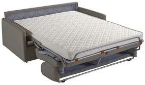 Kanapa 2-osobowa rozkładana z weluru CALIFE - Kolor zielony - Łóżko 120  cm - Materac 14 cm