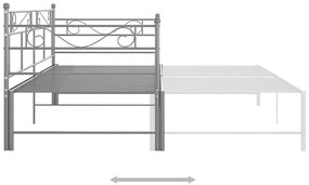 Szare metalowe łóżko rozkładane 90x200 cm - Rego