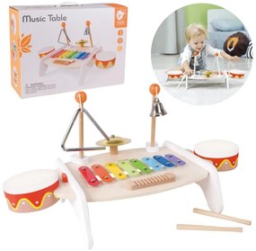 Classic world zestaw instrumenty muzyczne dla dzieci ksylofon tarka cymbałki bębenki talerz pałeczki trójkąt dzwonek 9 el.