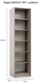 Regał GENIUS "RP" szer. 60 cm z półkami (kolor do wyboru)