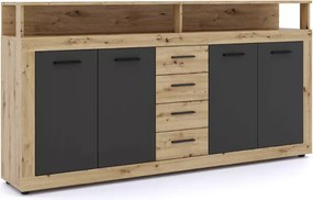 Komoda Meshmatics z szufladami i otwartymi wnękami 190cm – elegancka i pojemna