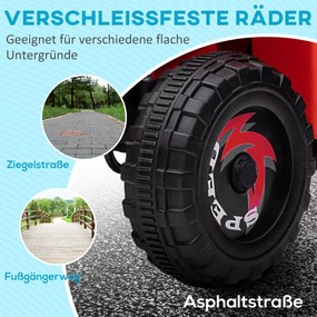 HOMCOM Elektryczny Quad dla Dzieci z Przyczepką, 2,5 km/h, do 50 Minut Jazdy, dla Dzieci 1,5-3 Lata, do 25 kg, Czerwony