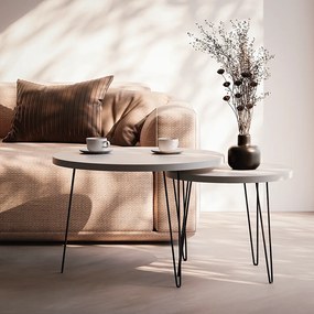 Stolik kawowy okrągły LAPP zestaw Ø50 + Ø68 cm Szary