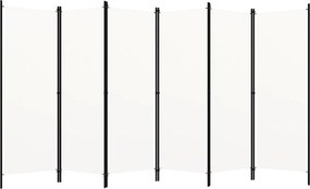Parawan pokojowy z 6 panelami, 300x180 cm, biały.